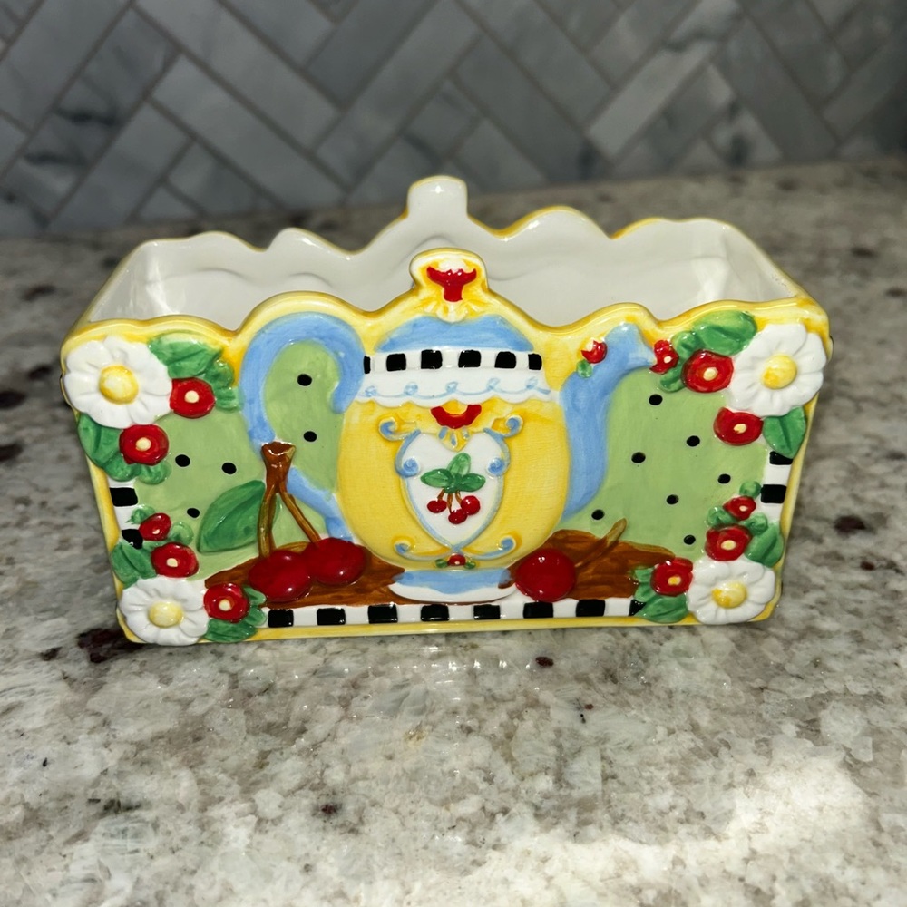Mary Engelbreit-Tea and Sugar Caddy-2004-Cherries Collection